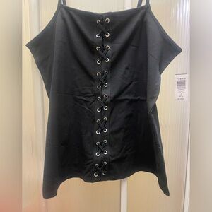 NWT Black Lace-Up Torrid Top